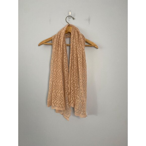 Vintage Abraham & Straus Light Pink Acrylic Open Knit Scarf / Wrap, 60s/70s - Picture 2 of 9